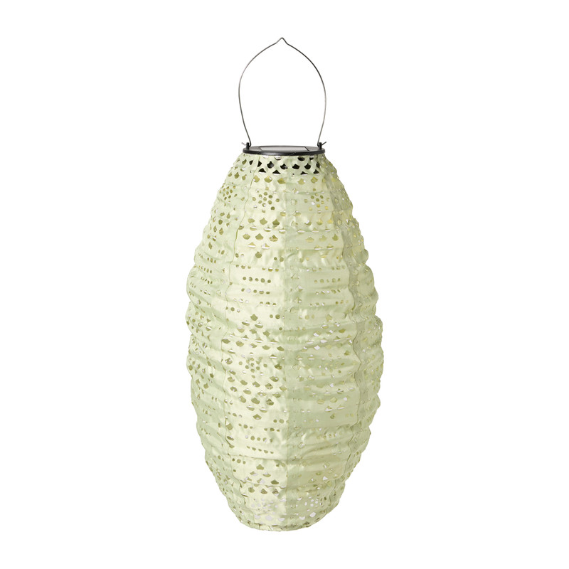 Solar barok lampion ovaal - groen - ø20x42 cm