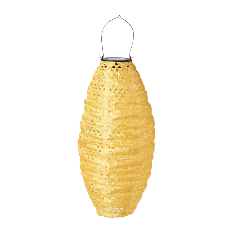 Solar barok lampion ovaal - geel - ø20x42 cm