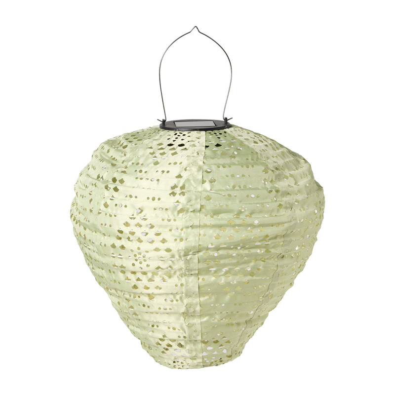 Solar barok lampion druppel - groen - ø28x30 cm