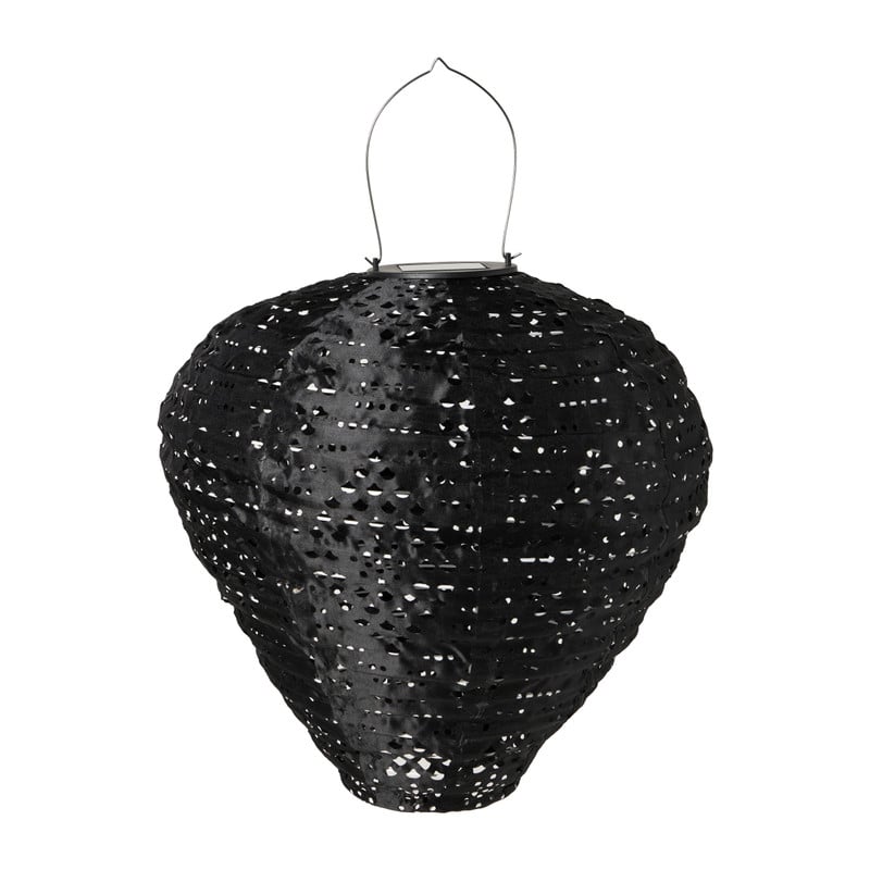 Solar barok lampion druppel - zwart - ø28x30 cm