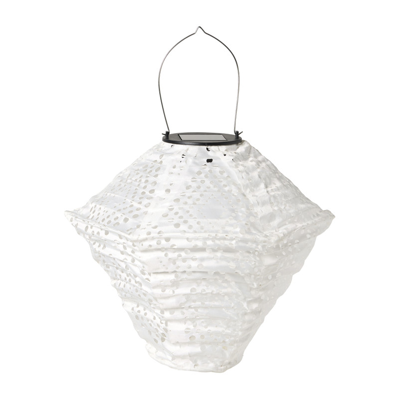 Solar barok lampion ruit - wit -  ø24x28 cm