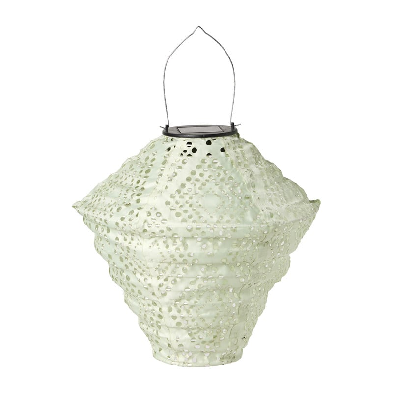 Solar barok lampion ruit - groen -  ø24x28 cm