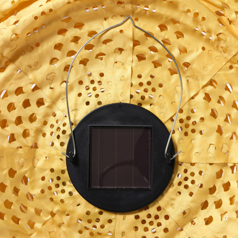 Solar barok lampion ruit - geel -  ø24x28 cm