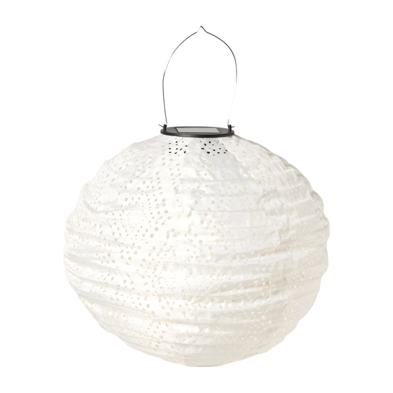 Solar barok lampion rond - wit - ø30 cm