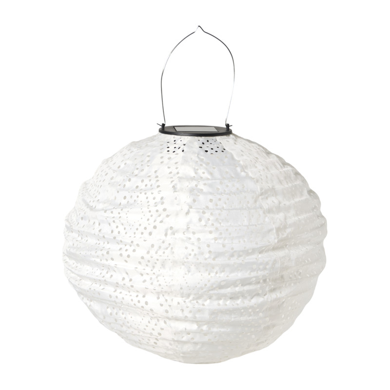 Solar barok lampion rond - wit - ø30 cm