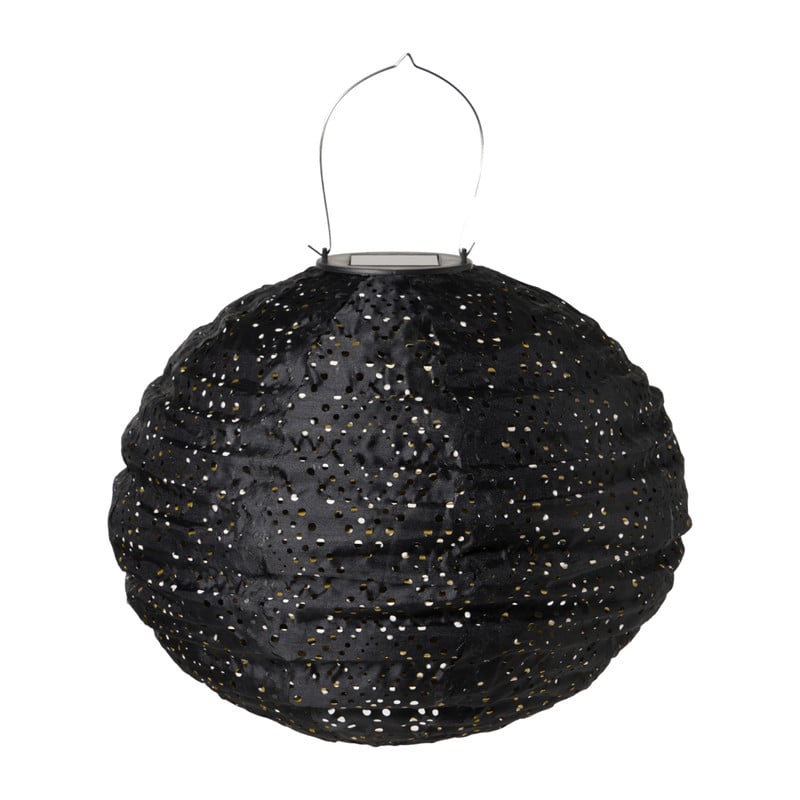 Solar barok lampion rond - zwart - ø30 cm