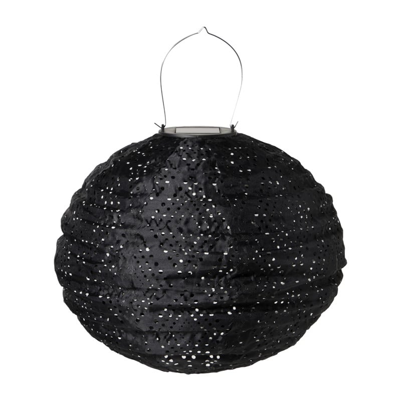 Solar barok lampion rond - zwart - ø30 cm
