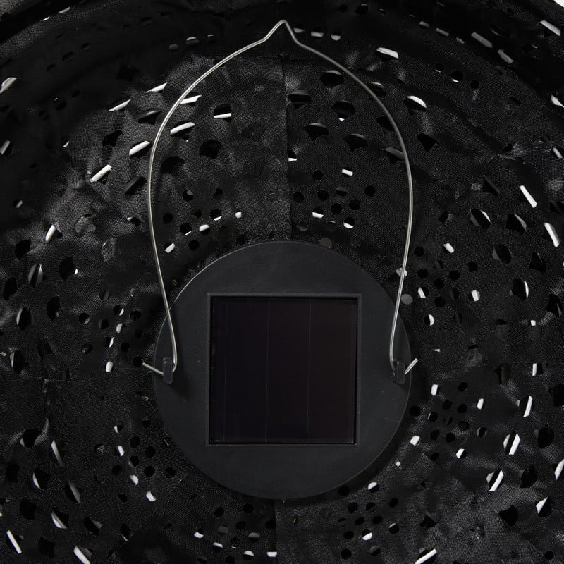 Solar barok lampion rond - zwart - ø30 cm