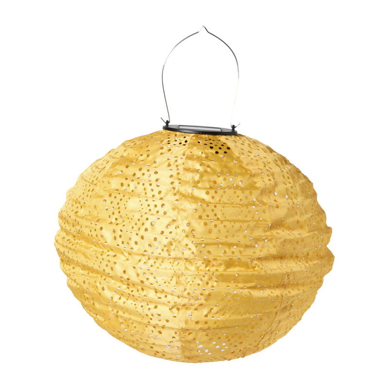 Solar barok lampion rond - geel - ø30 cm