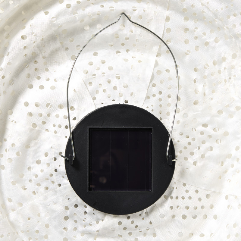 Solar barok lampion cilinder - wit - ø18x33 cm