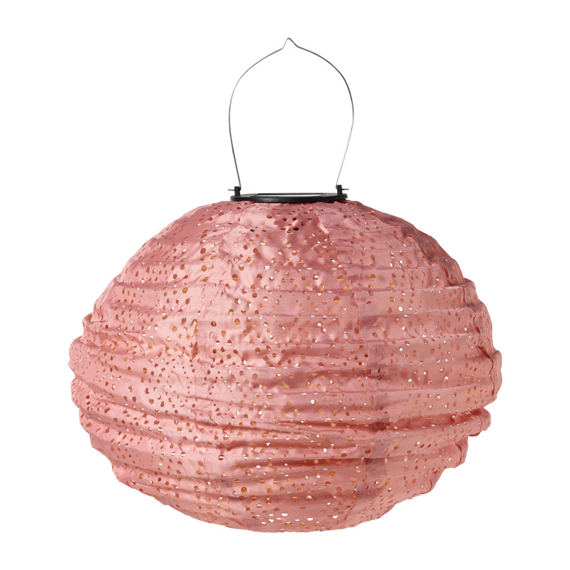 Solar barok lantaarn rond - roze - ø30 cm