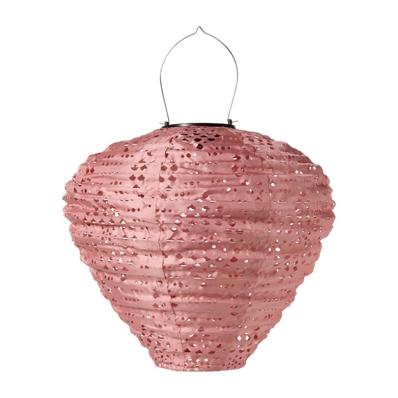 Solar barok lantaarn druppel - roze - ø28x30 cm