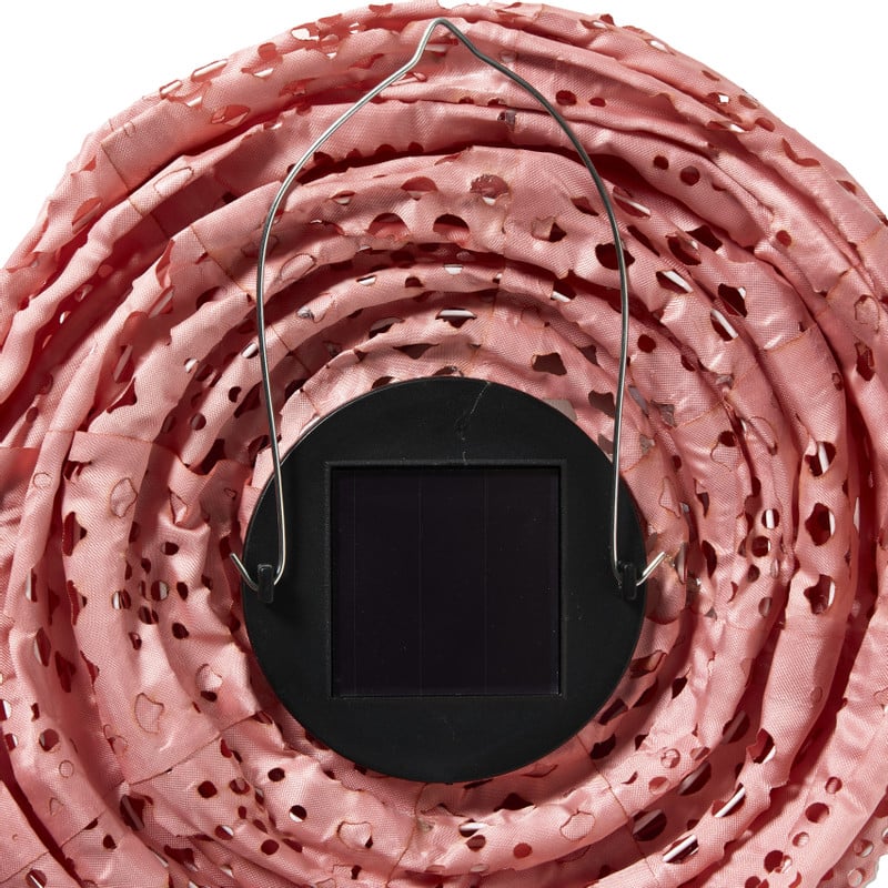 Solar barok lantaarn cilinder - roze - ø18x33 cm