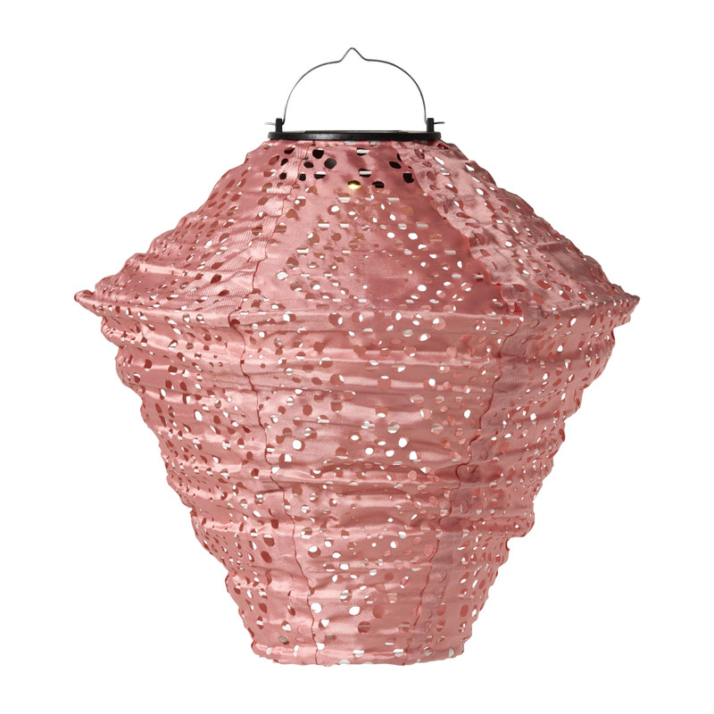 Solar barok lantaarn facet - roze - ø24x28 cm