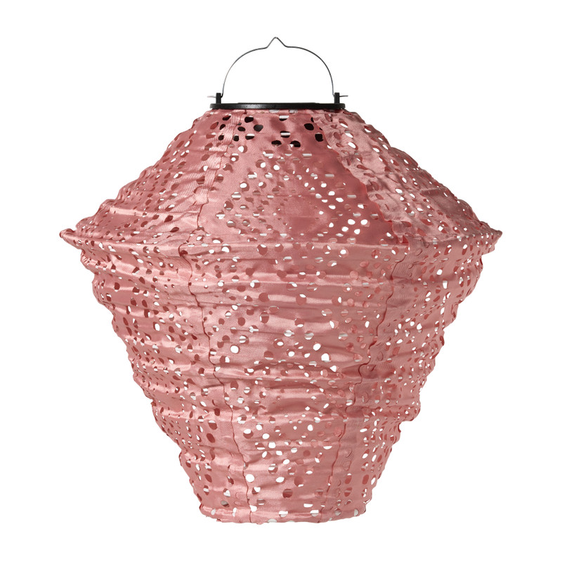Solar barok lantaarn facet - roze - ø24x28 cm