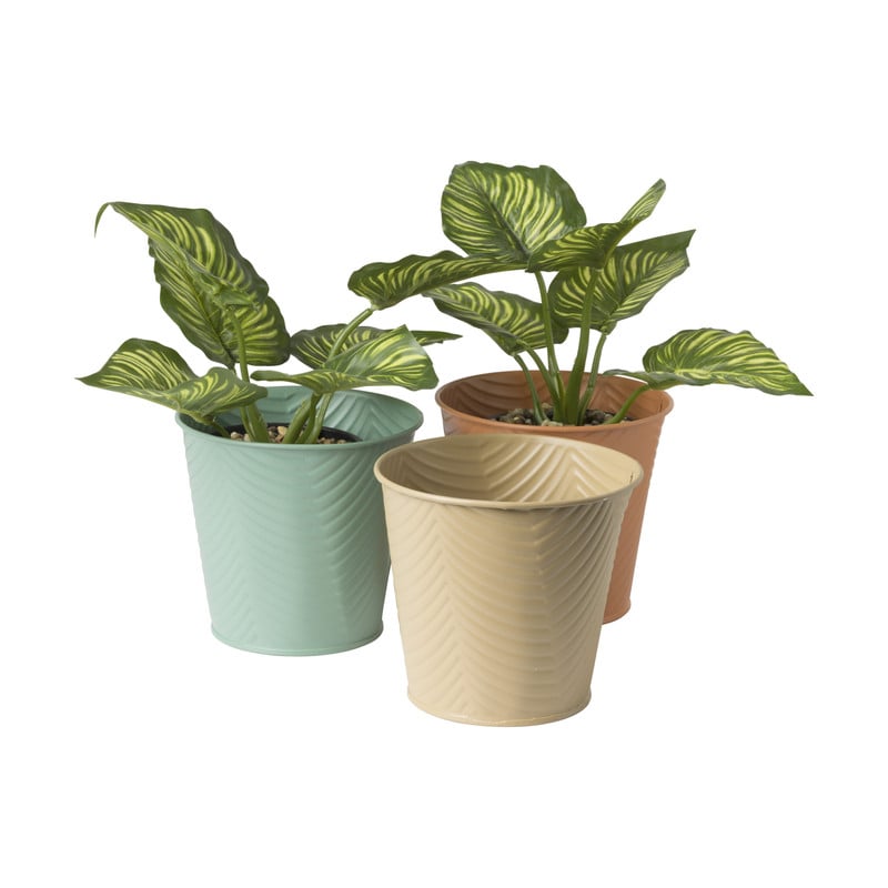 Bloempot patroon maat S - ø12x13 cm - groen