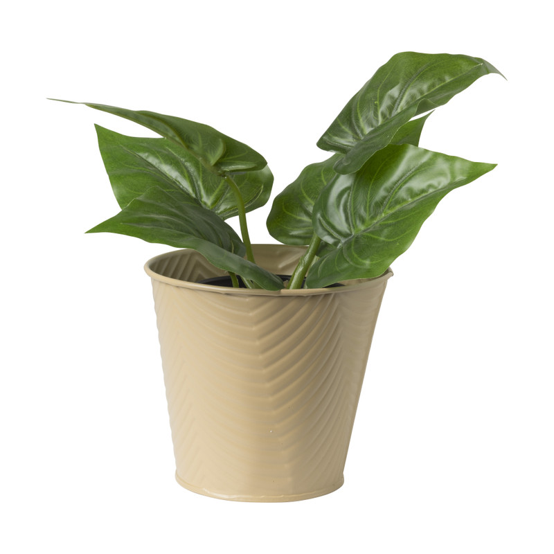 Bloempot patroon maat S - ø12x13 cm - beige