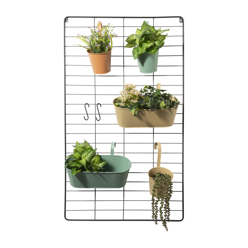 Bloempot met hengsel - groen - 25x20x14 cm