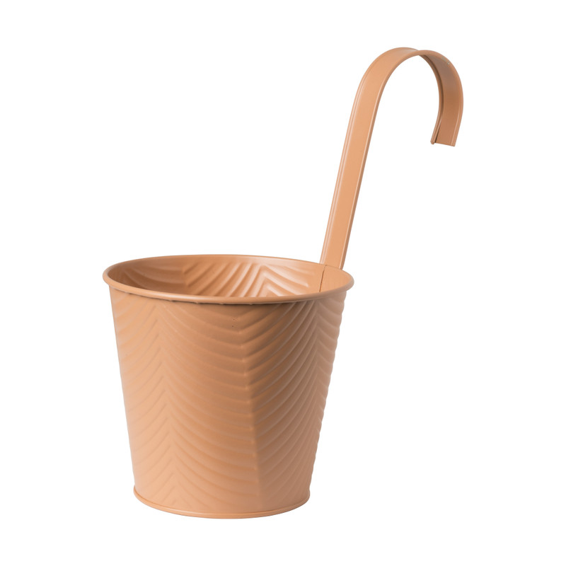 Bloempot met hengsel - oranje - 25x20x14 cm