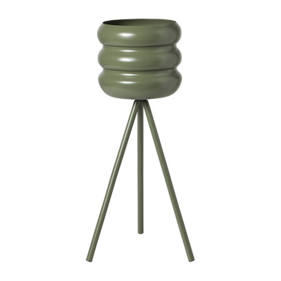 Bloempot bubbles op voet klein - groen - ø15x45 cm