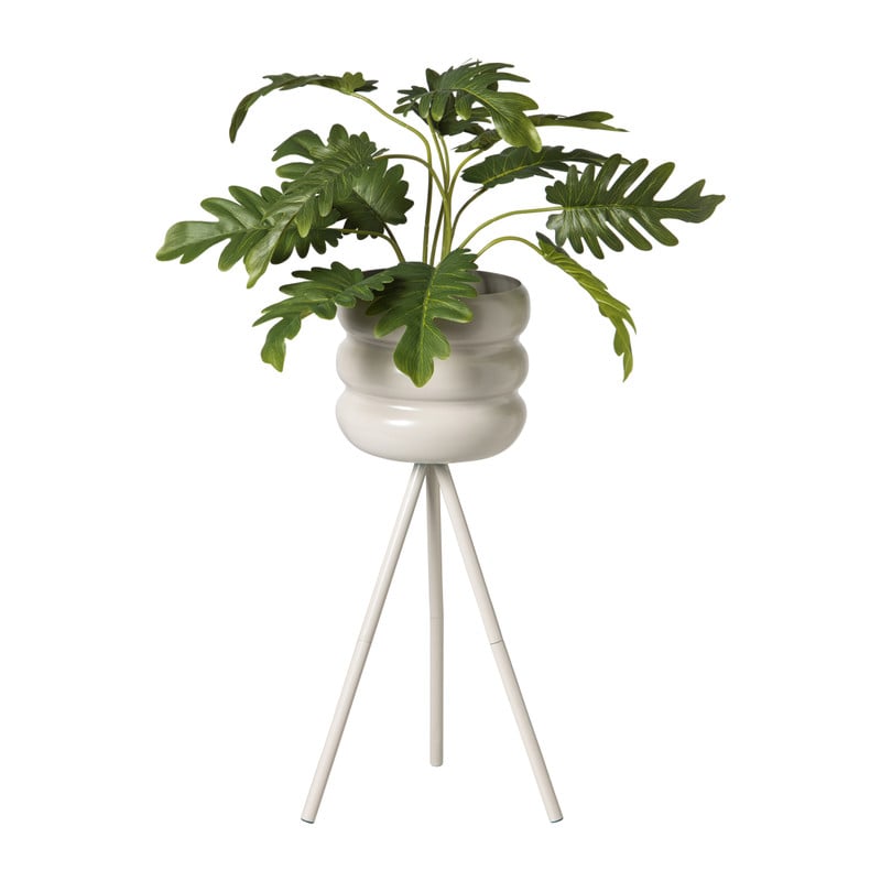 Bloempot bubbles op voet groot - beige