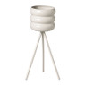 Bloempot bubbles op voet groot - beige