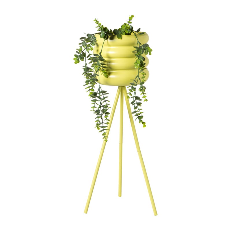 Bloempot bubbles op voet groot - geel