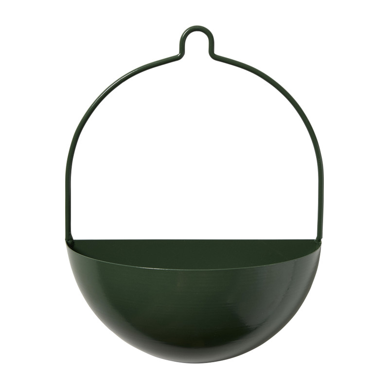 Hangbloempot metaal - groen - 24x12.5x29.5 cm