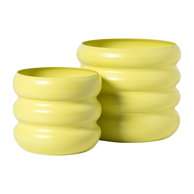 Bloempot bubbles klein - geel