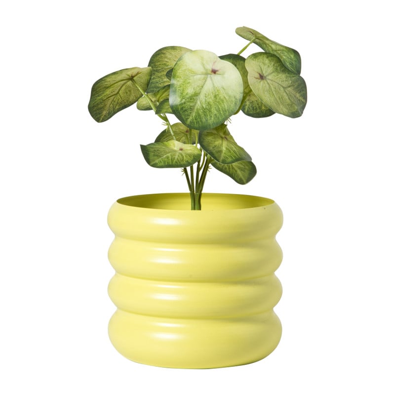 Bloempot bubbles groot - geel