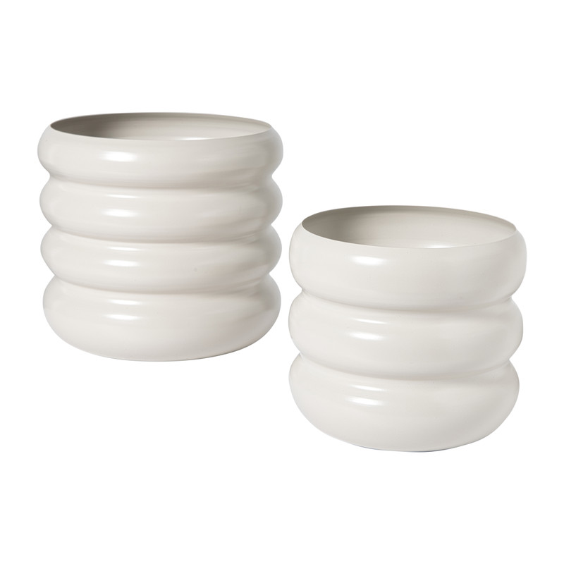 Bloempot bubbles groot - beige