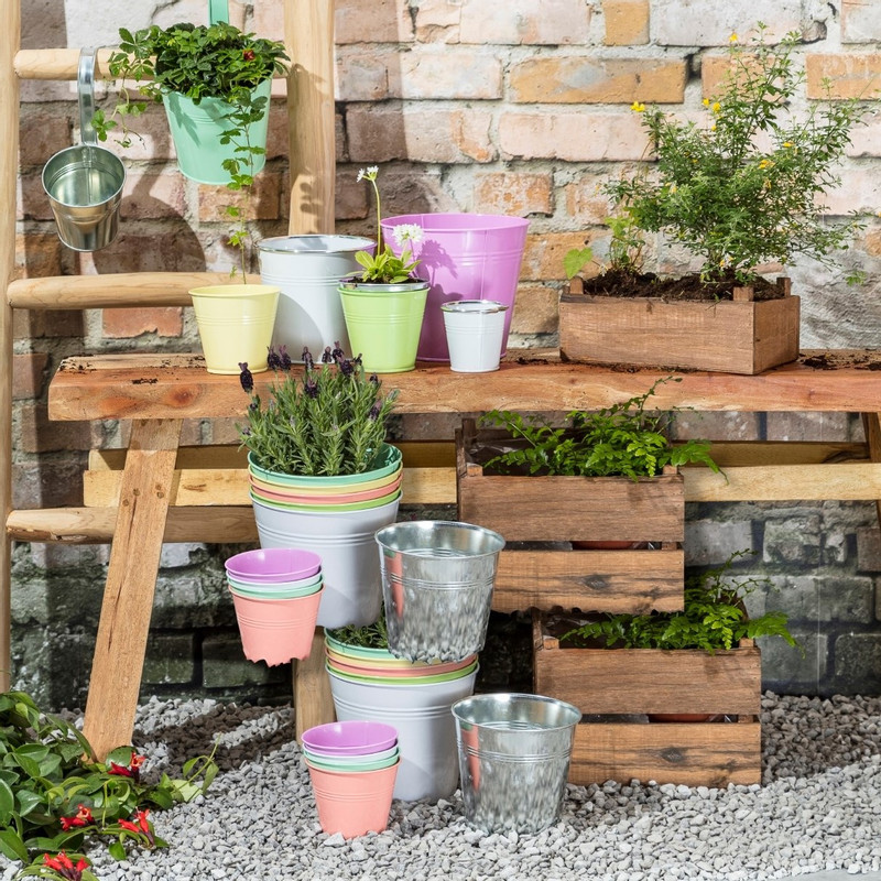 Bloempotje - zink - 11 cm