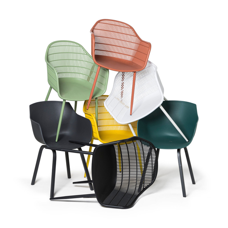 Tuinstoel Nena - donkergrijs - 83x58x54 cm