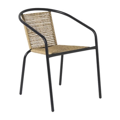 Stapelbare tuinstoel Tim - bruin/zwart - 73x53x62 cm