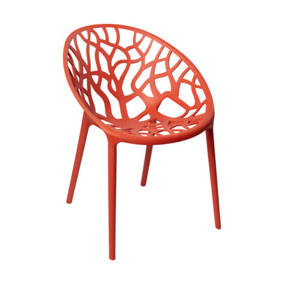 Stapelbare tuinstoel Palma - koraalrood - 78.5x58x59.5 cm