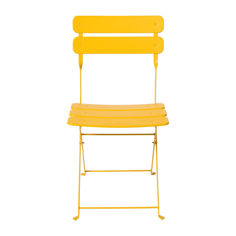 Inklapbare bistrostoel Kos - geel - 84x48x42 cm
