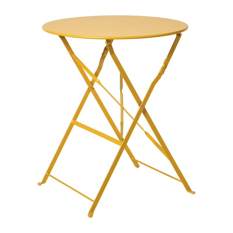 Inklapbare bistrotafel Kos - geel - ø60x71 cm