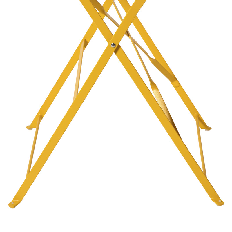 Inklapbare bistrotafel Kos - geel - ø60x71 cm