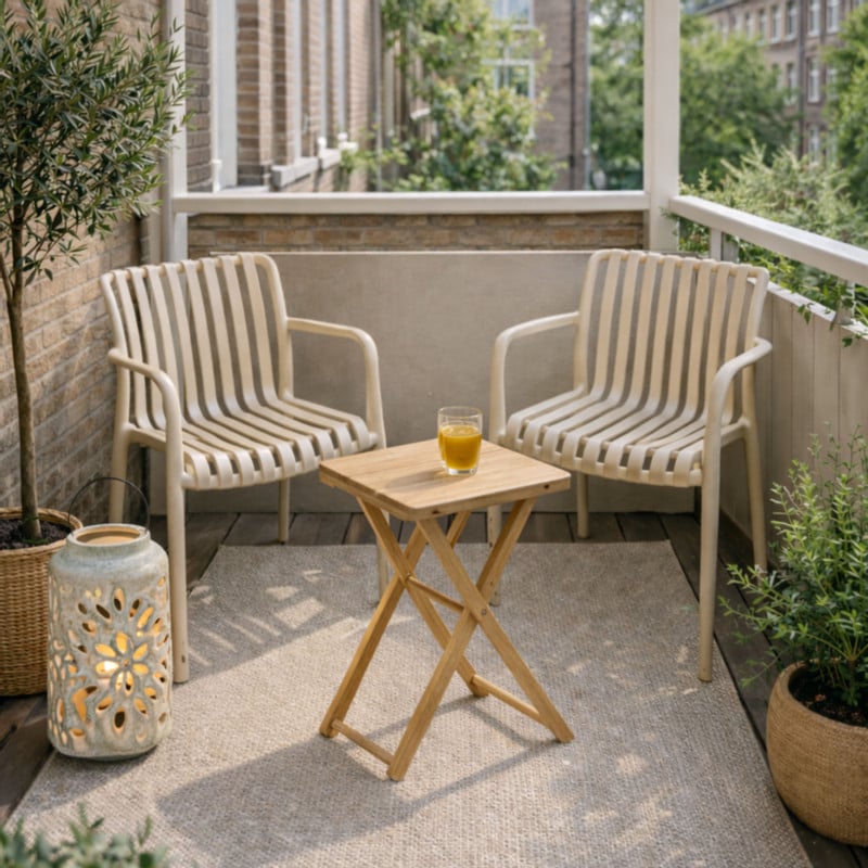 Stapelbare tuinstoel Lea - beige - 80x58x55 cm