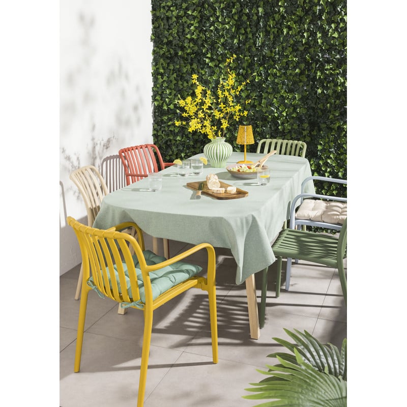 Stapelbare tuinstoel Lea met armleuning - beige - 80x58x55 cm