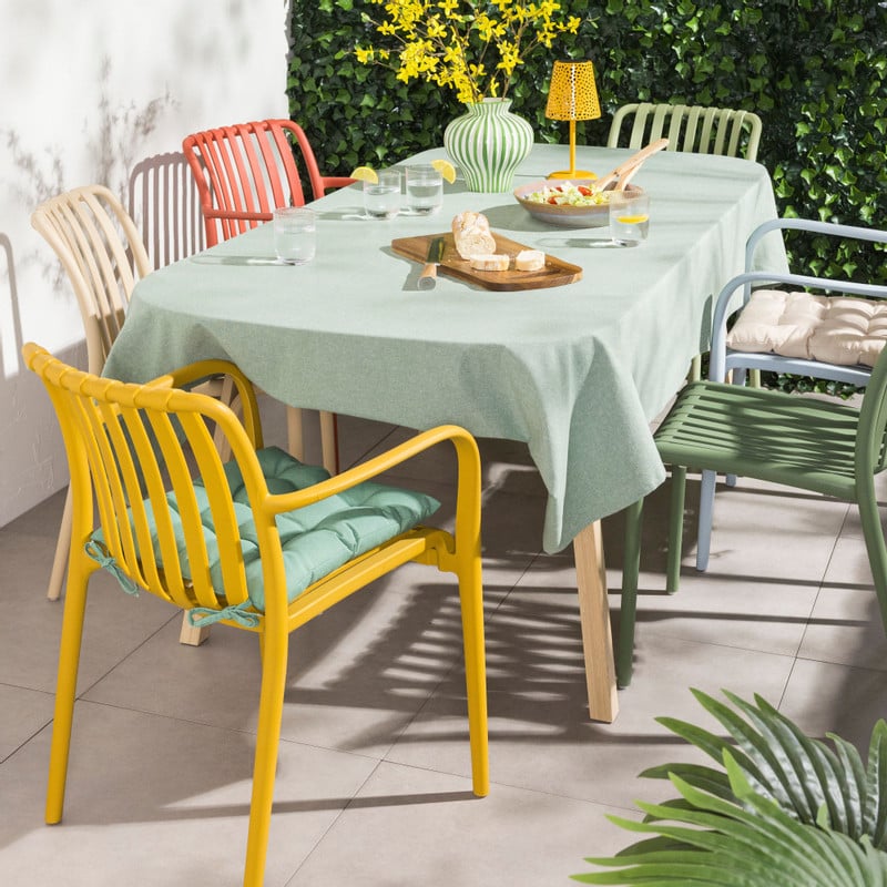 Tuinstoel Lea met armleuning - oranje - 80x58x55 cm