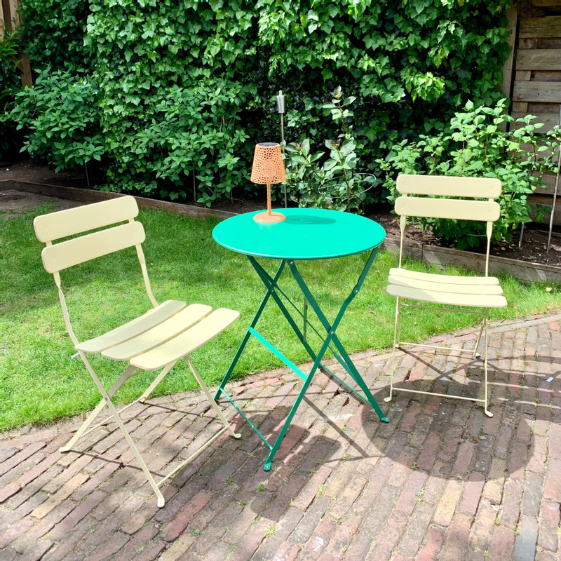 Inklapbare bistrotafel Kos - groen - ø60x71 cm