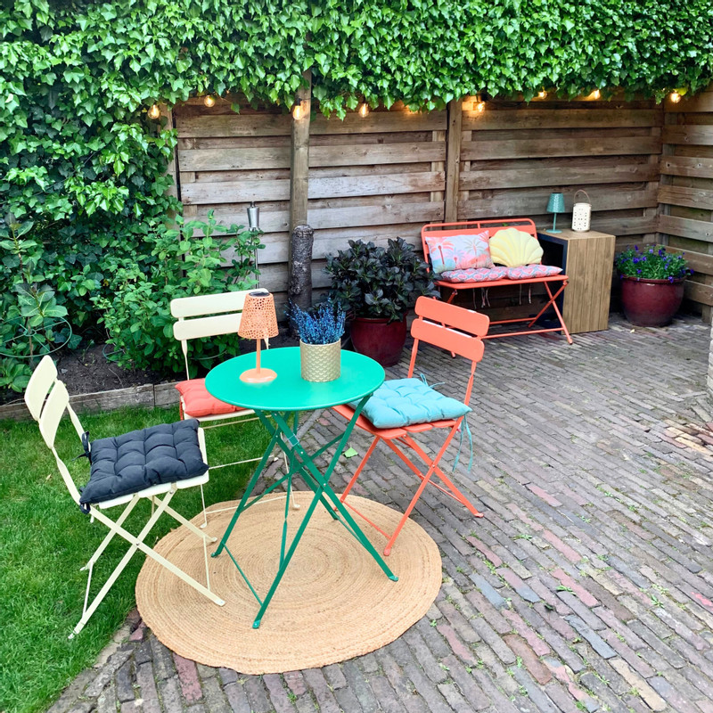 Inklapbare bistrotafel Kos - groen - ø60x71 cm