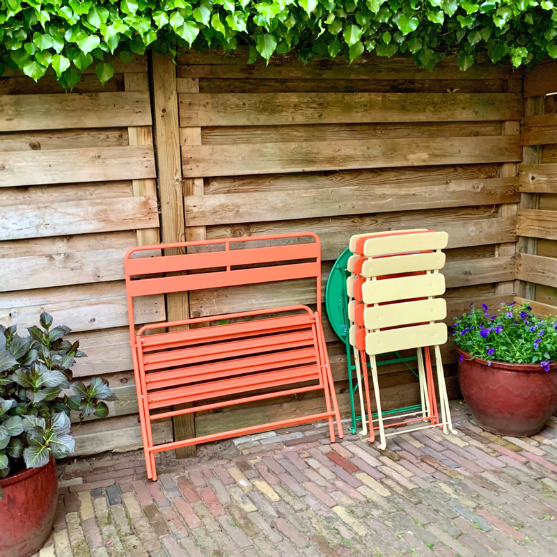 Inklapbare bistrostoel Kos - rood - 84x48x42 cm