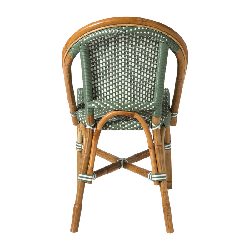 Tuinstoel Paris - groen/wit - 87x57x48 cm