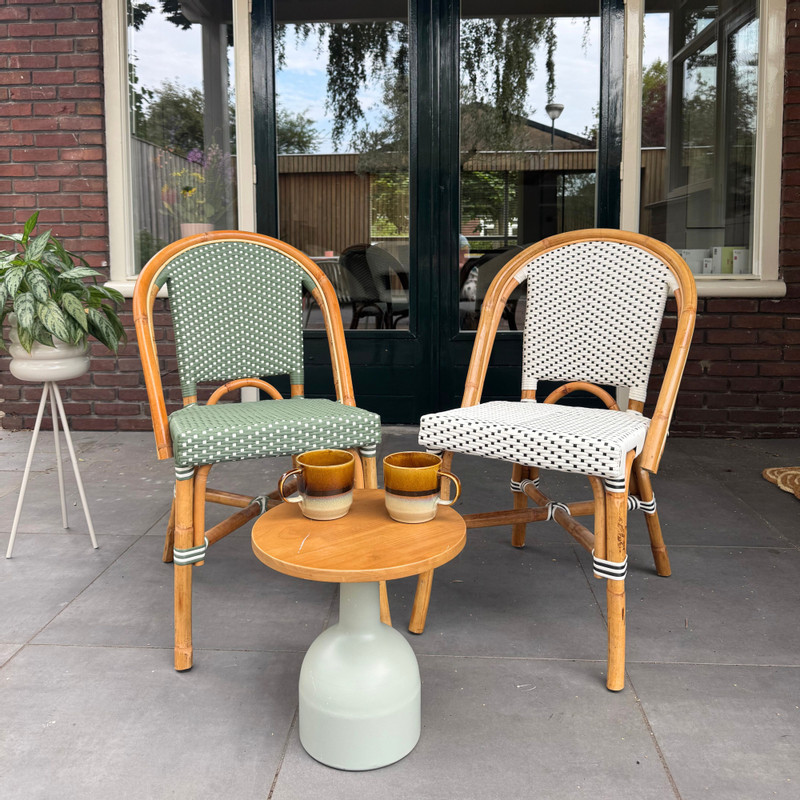 Tuinstoel Paris - groen/wit - 87x57x48 cm