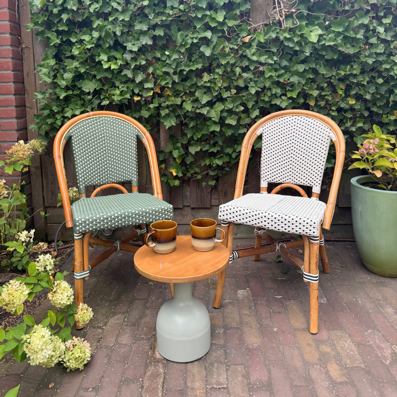 Tuinstoel Paris - groen/wit - 87x57x48 cm