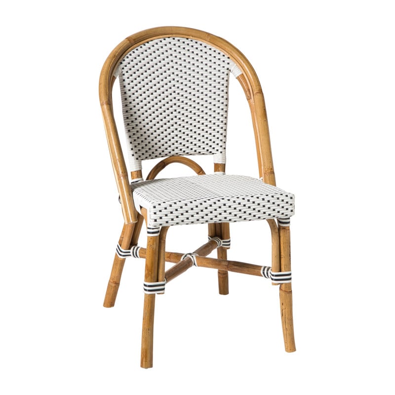 Tuinstoel Paris - zwart/wit - 87x57x48 cm