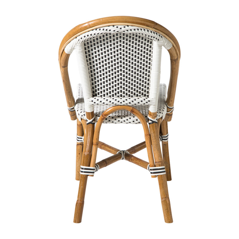 Tuinstoel Paris - zwart/wit - 87x57x48 cm