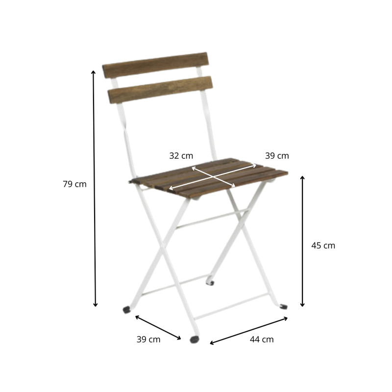 Bistro set Rhodos - bruin/wit - 3-delig